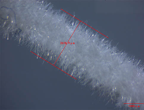 明美体视显微镜用于咽试纸棉签检测